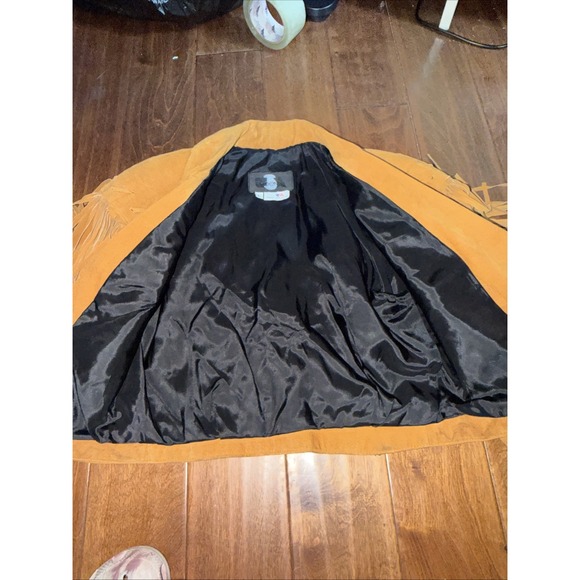 Phoenix Leather Fringe Light Tan‎ Short Large Sized Jacket made in the USA Used - Picture 8 of 12